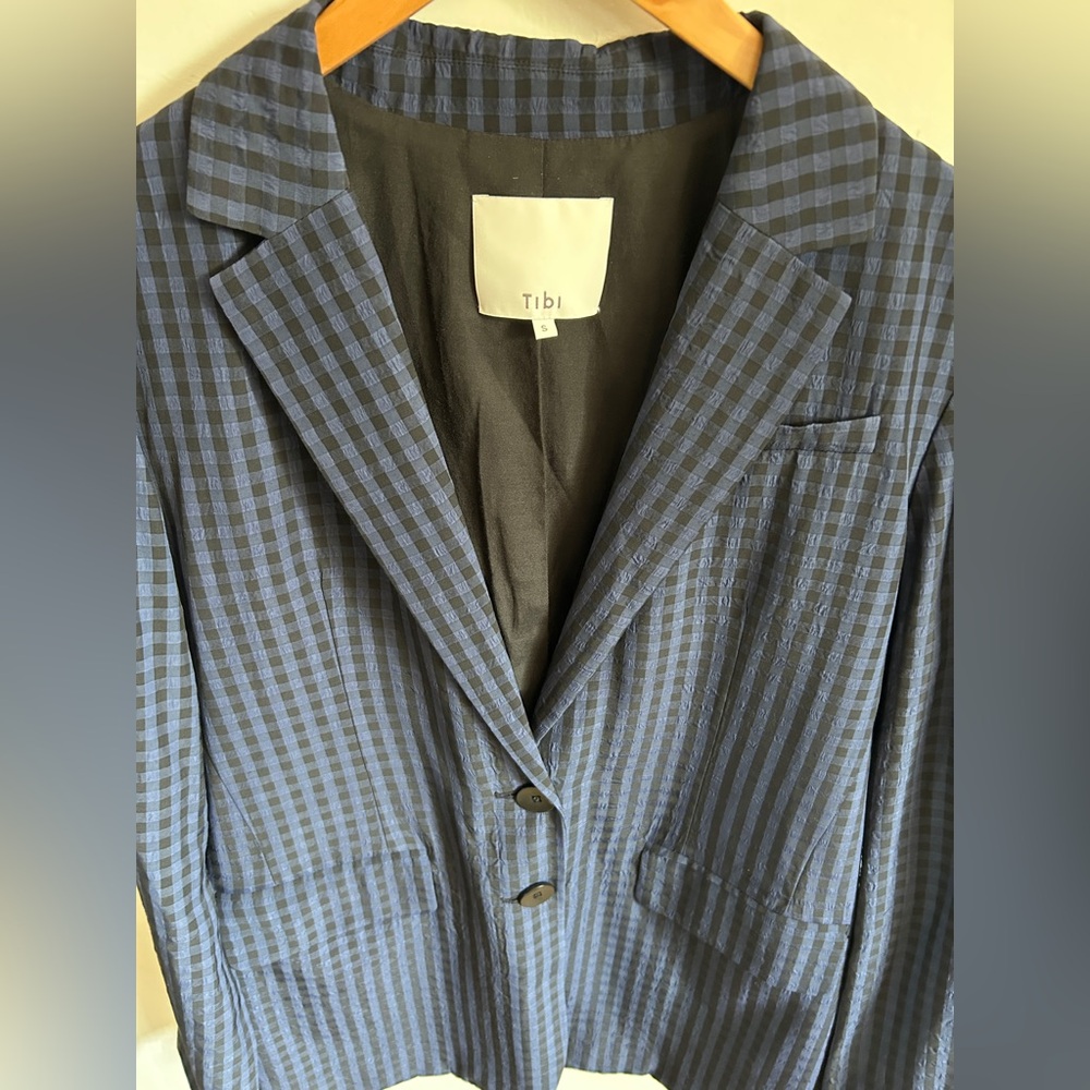 Tibi Viscose Gingham Oversized Blazer - Picture 7 of 10